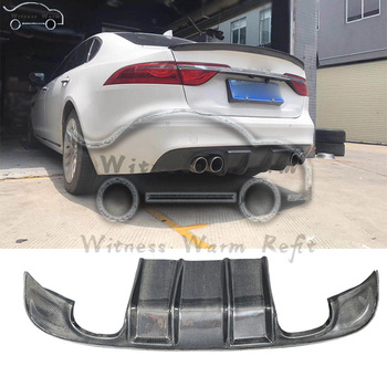 Carbon Fiber Rear Bumper Diffuser Chin Lip Spoiler for Jaguar XF XFL 2016-UP Dual Exhaust two Outlet